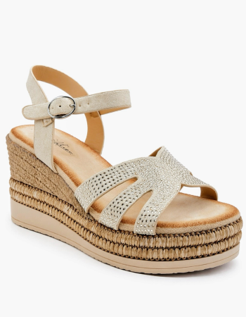 Дамски сандали на платформа с камъни