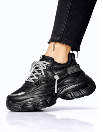 Дамски черни кецове с платформа